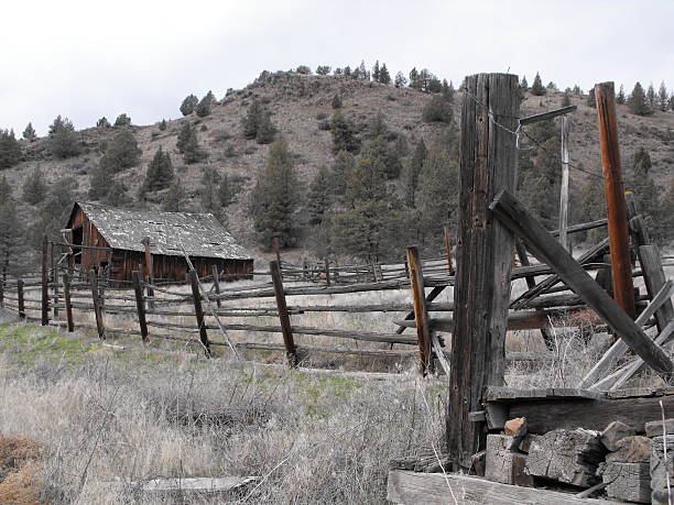 istock Abandoned Old Barn and Corral in Oregon 464873848
