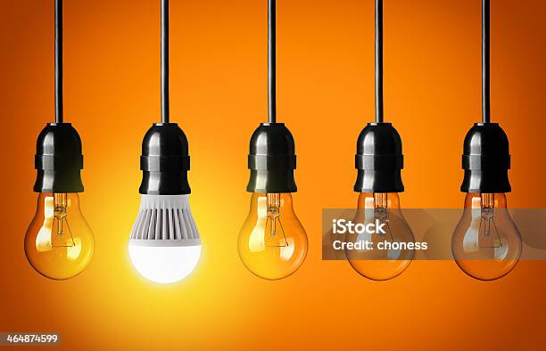 Led Bulb Stock Photo - Download Image Now - Light Bulb, LED Light, Cable