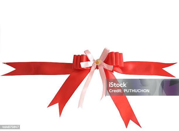 Red Bow On A White Background Stock Photo - Download Image Now - Animal Fin, Anniversary, Birthday