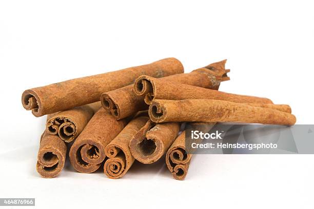 Cinnamon Sticks Isolated On White Background Stock Photo - Download Image Now - 2015, Abundance, Aromatherapy