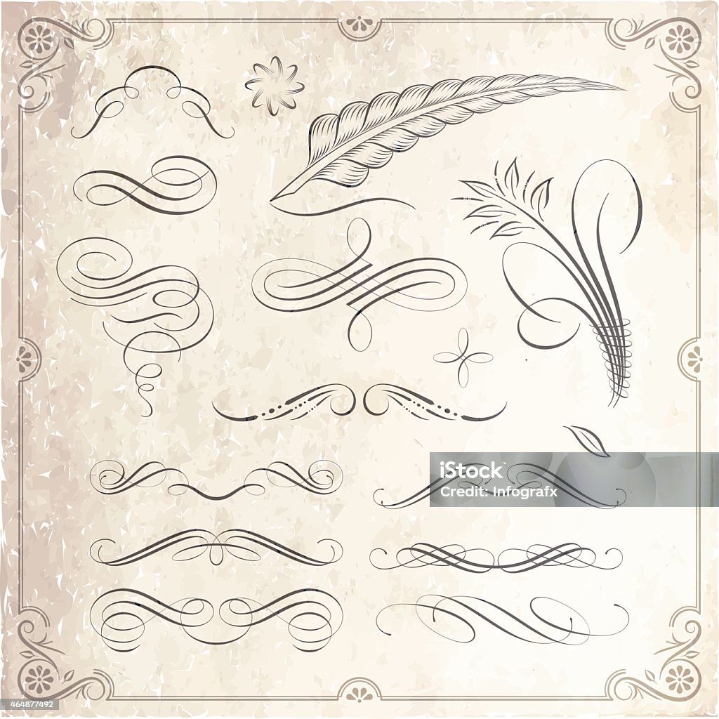 Callegraph Design Set Of Decorative Calligraphy Designs Stock Illustration - Download ...
