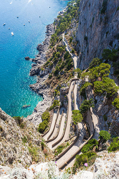 istock Twisty road on Capri island 464881378