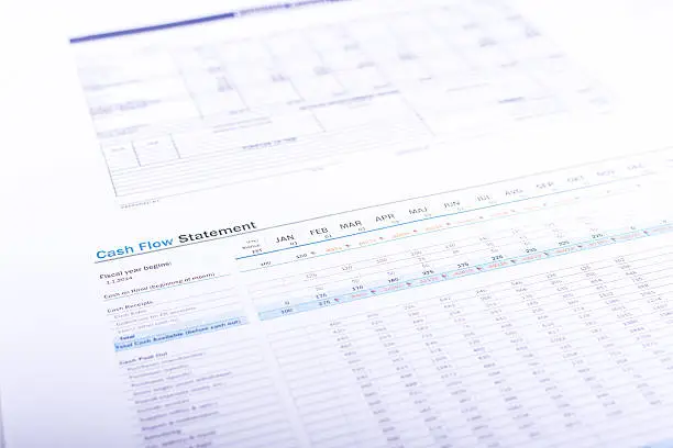 Photo of A partial view of a cash flow statement