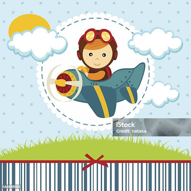 Baby Boy Pilot Stock Illustration - Download Image Now - Air Vehicle, Aircraft Wing, Airplane
