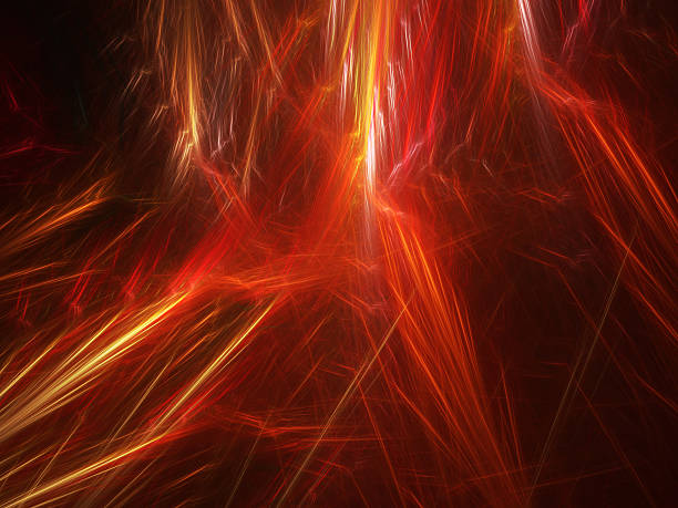 istock Hot glowing fiery lines in space 464889028