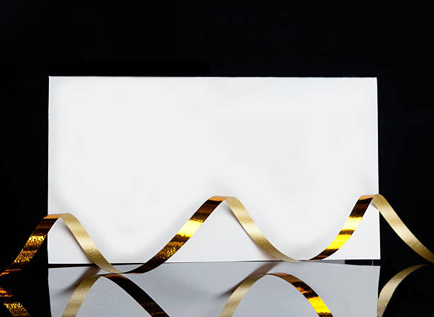 istock greeting card with a ribbon streamers on Chen  reflection 464898665
