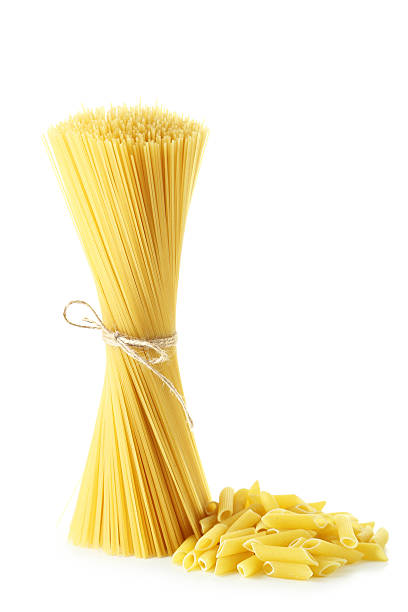 istock Spaghetti with pasta isolated on a white background 464899170
