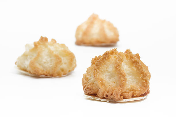 istock Coconut macaroons christmas cookies on white 464899263