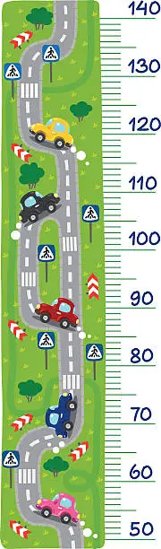 Vector illustration of Road meter wall