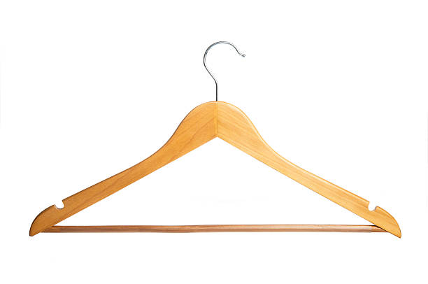 istock Wooden hanger on white background 464907229