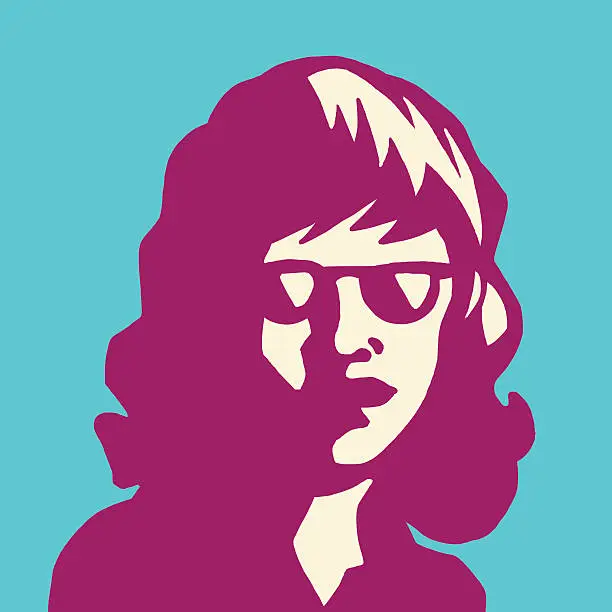 Vector illustration of Woman Wearing Sunglasses