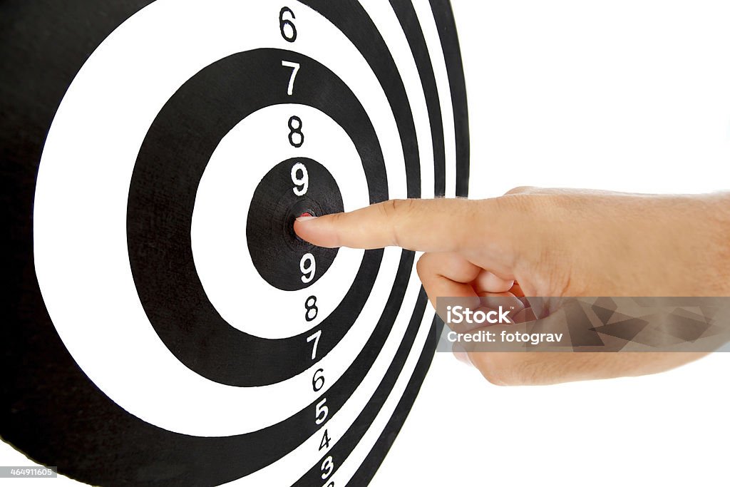 Bull's Eye e dita - Foto stock royalty-free di Accuratezza