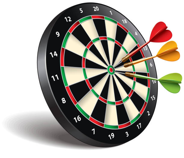 ilustraciones, imágenes clip art, dibujos animados e iconos de stock de dardos objetivo aislado en blanco, vector - dartboard