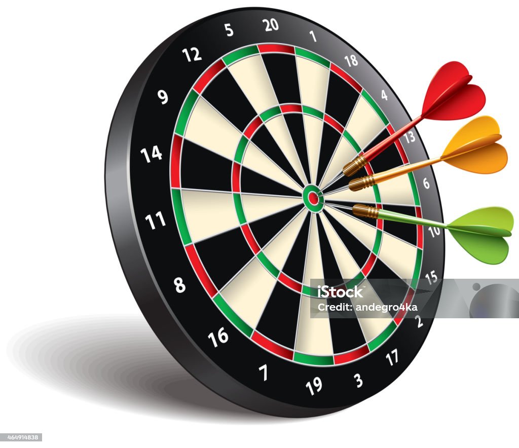 Darts target isolated on white vector Darts target isolated on white photo-realistic vector illustration Dartboard stock vector