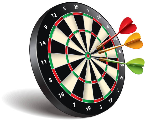 Darts target isolated on white vector Darts target isolated on white photo-realistic vector illustration dartboard stock illustrations
