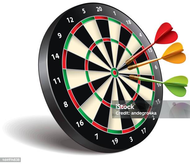 Darts Target Isolated On White Vector Stock Illustration - Download Image Now - Dartboard, Cut Out, Vector