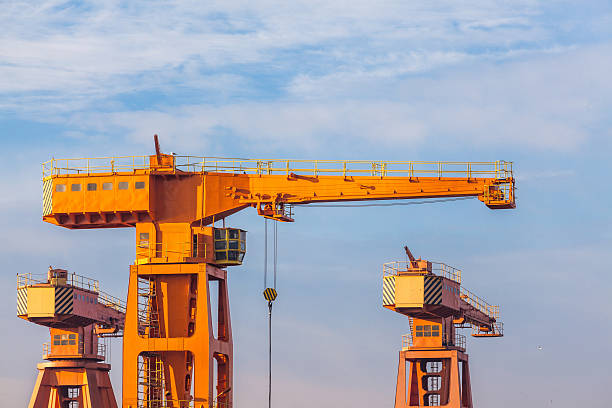 Shipyard Cranes in the morning The shipyard and harbor cranes. solidarity labor union stock pictures, royalty-free photos & images