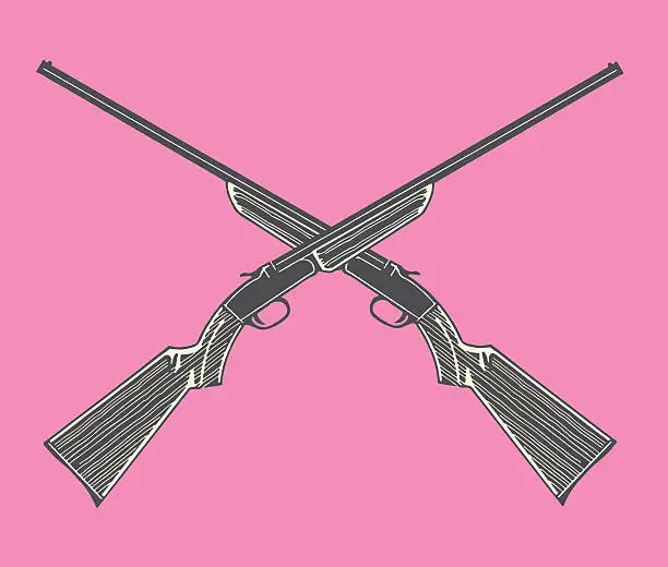 Vector illustration of Rifles Crossed