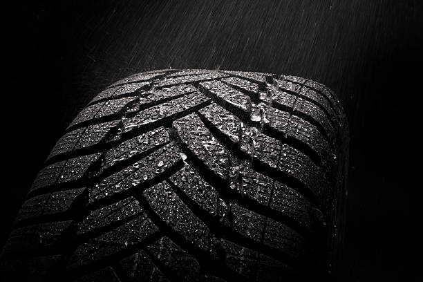 istock water splash on new car tire 464918899