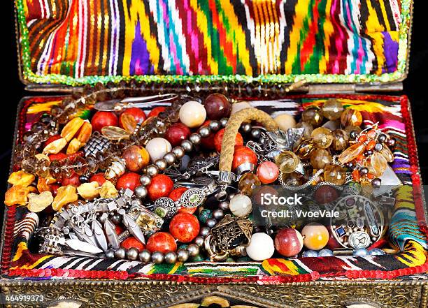 Antique Jewelry In Ancient Treasure Chest Stock Photo - Download Image Now - Amber, Ancient, Antique