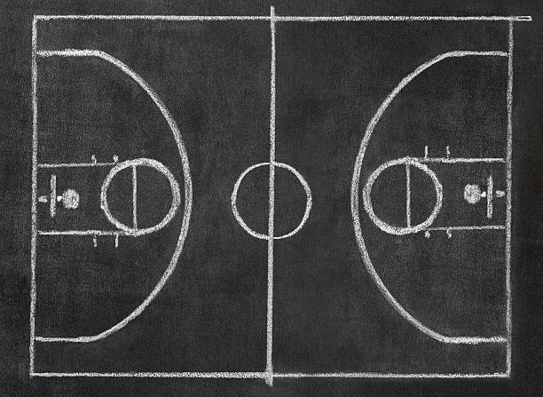 istock Basketball play over green chalkboard 464920624