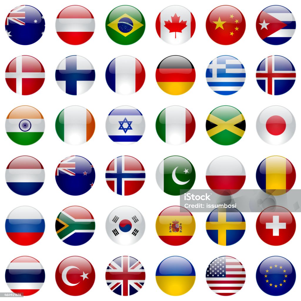 Mundo Banderas conjunto de iconos - arte vectorial de Bandera libre de derechos