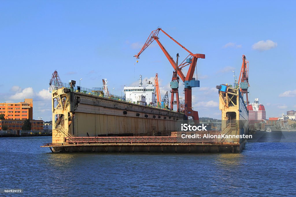 dry shipping dock dry shipping dock in the harbour of Gothenburg 2015 Stock Photo