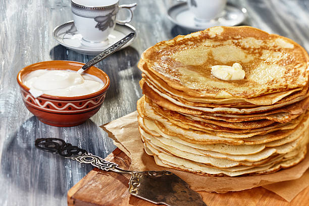 istock pancakes with sour cream 464924390