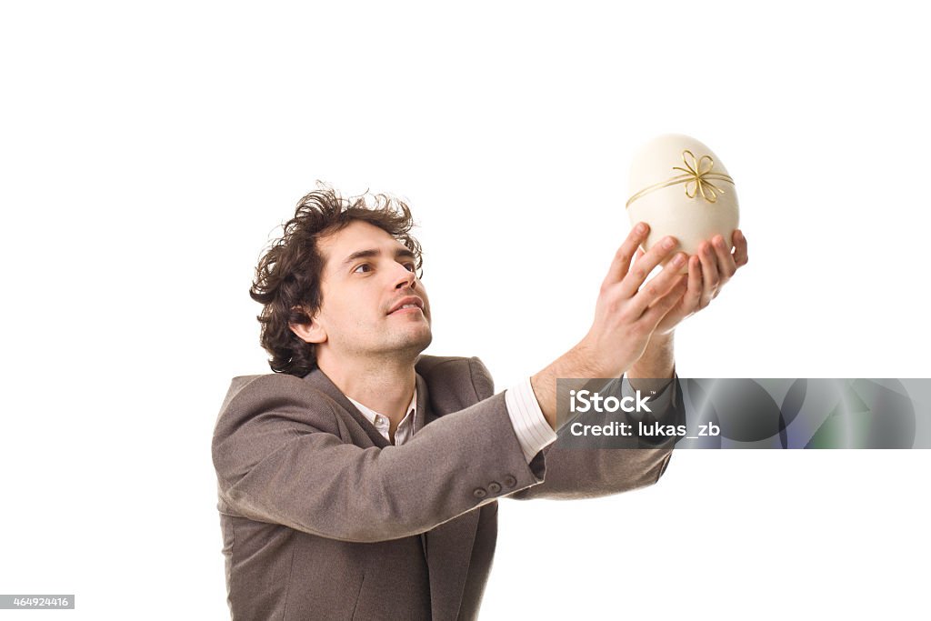 Great Easter Gift. Success. Big egg. Easter gift. 2015 Stock Photo