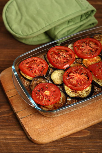 istock Roasted Eggplant with Tomato and Buckwheat Groats 464928617
