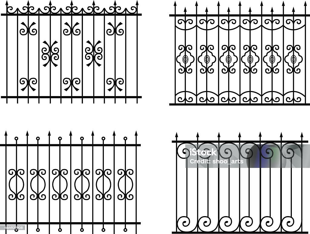 silhouette of different old street fences vector 2015 stock vector