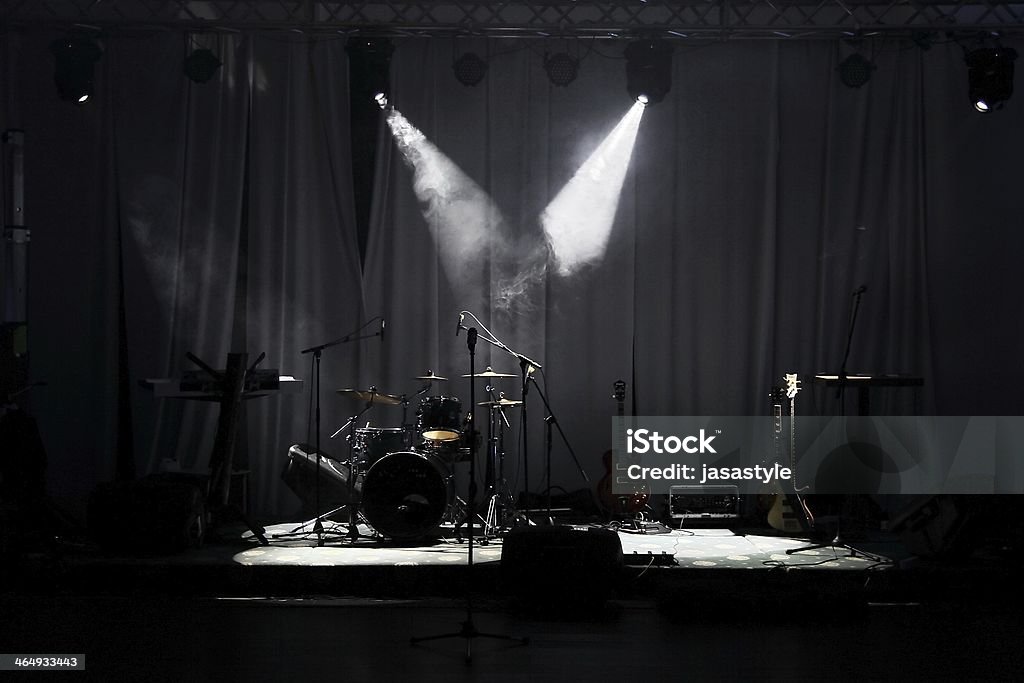 Bühne vor dem Konzert in Lights - Lizenzfrei Bühne Stock-Foto
