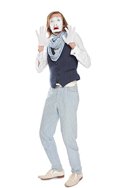 istock mime actor shows a fright 464934712