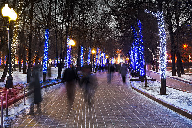 istock night illumination of Moscow boulevard 464935041
