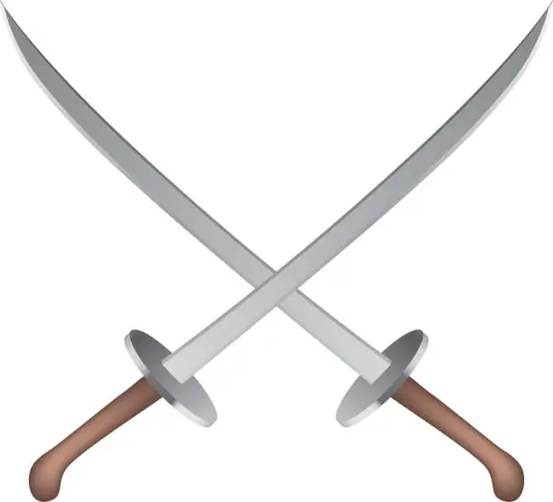Vector illustration of Crossing swords