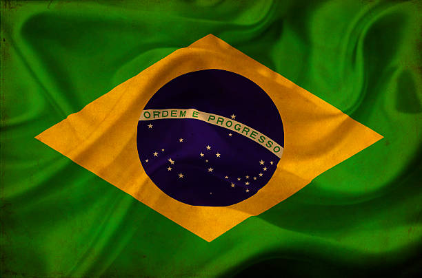 istock Brazil waving flag 464935439