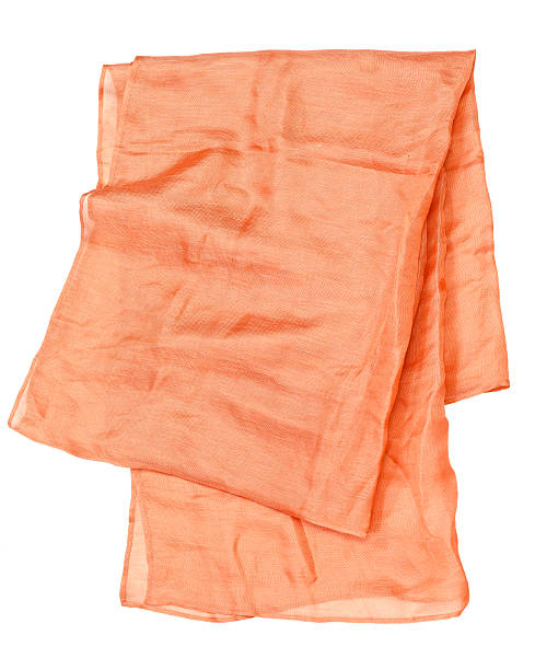 istock Handmade pink silken scarf on white background 464936203