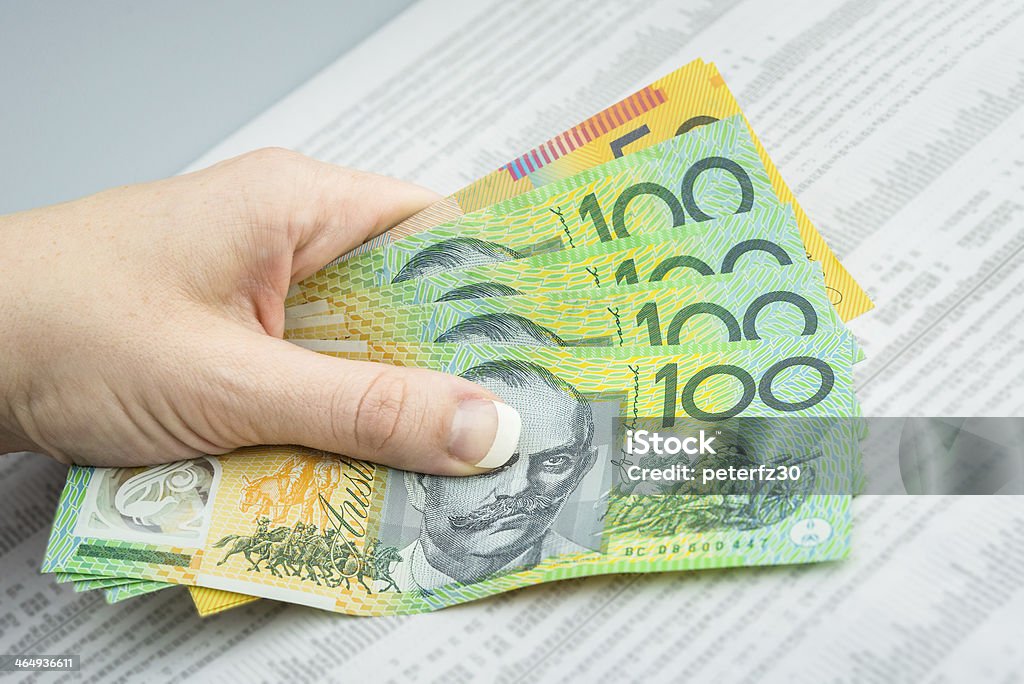 A fanned out stack of Australian hundred dollar bills Stock Photo of Australian Money. All Australasian Currencies Stock Photo