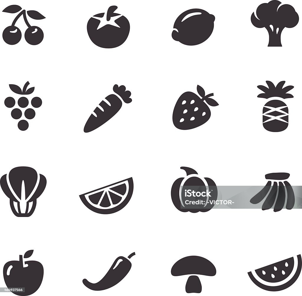 Fruits and Vegetables Icons - Acme Series View All: Icon Symbol stock vector