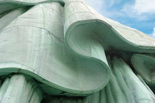 Folds of the robe worn by the Statue of Liberty