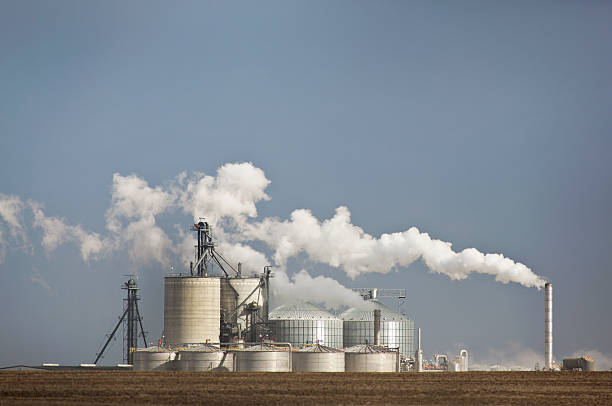 istock Ethanol Plant and Smokestack in the Midwest. 464938654