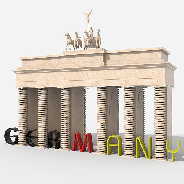 istock Brandenburg Gate 3D with german lettering 464939070