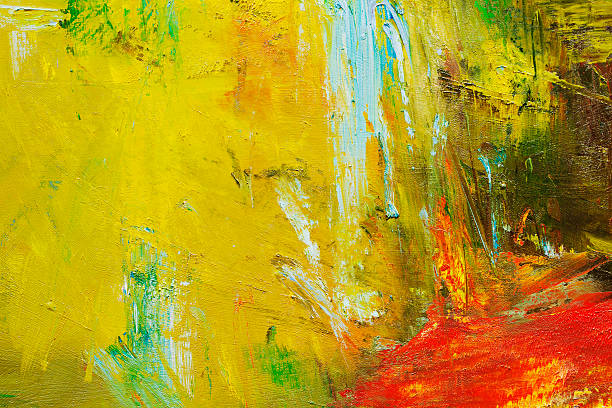 istock Abstract painted green yellow and red textured  art backgrounds. 464939592