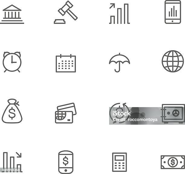 Icon Set Business Stock Illustration - Download Image Now - 2015, Auction, Bank Account