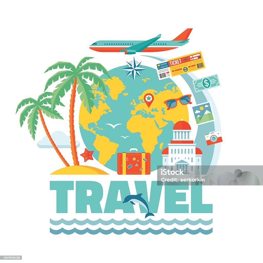 Vector Travelio Travel Vector Concept Illustration In Flat Style Stock Illustration ...