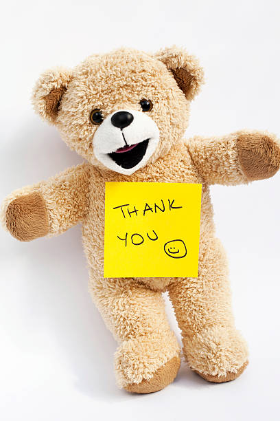 istock Thank You Note on Cute Teddy Bear 464941875