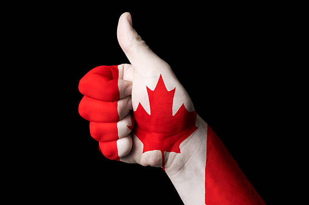 istock canada national flag thumbs up gesture for excellence 464942746