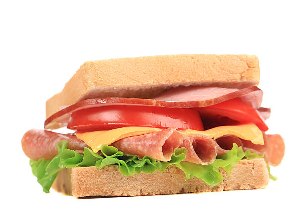 istock Sandwich with meat and vegetables. 464942769