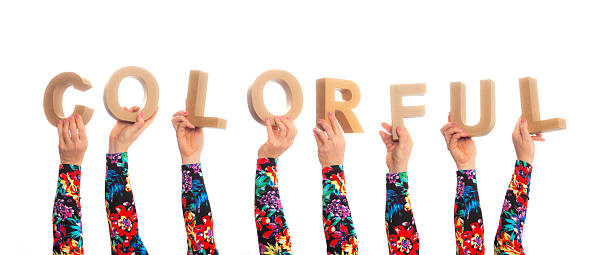 istock Colorful flower pattern arms holding up the word Colorful 464943252