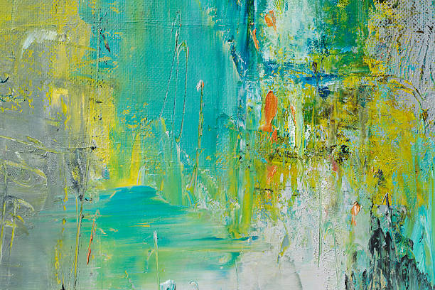 istock Abstract painted green yellow and gray  art backgrounds. 464943350